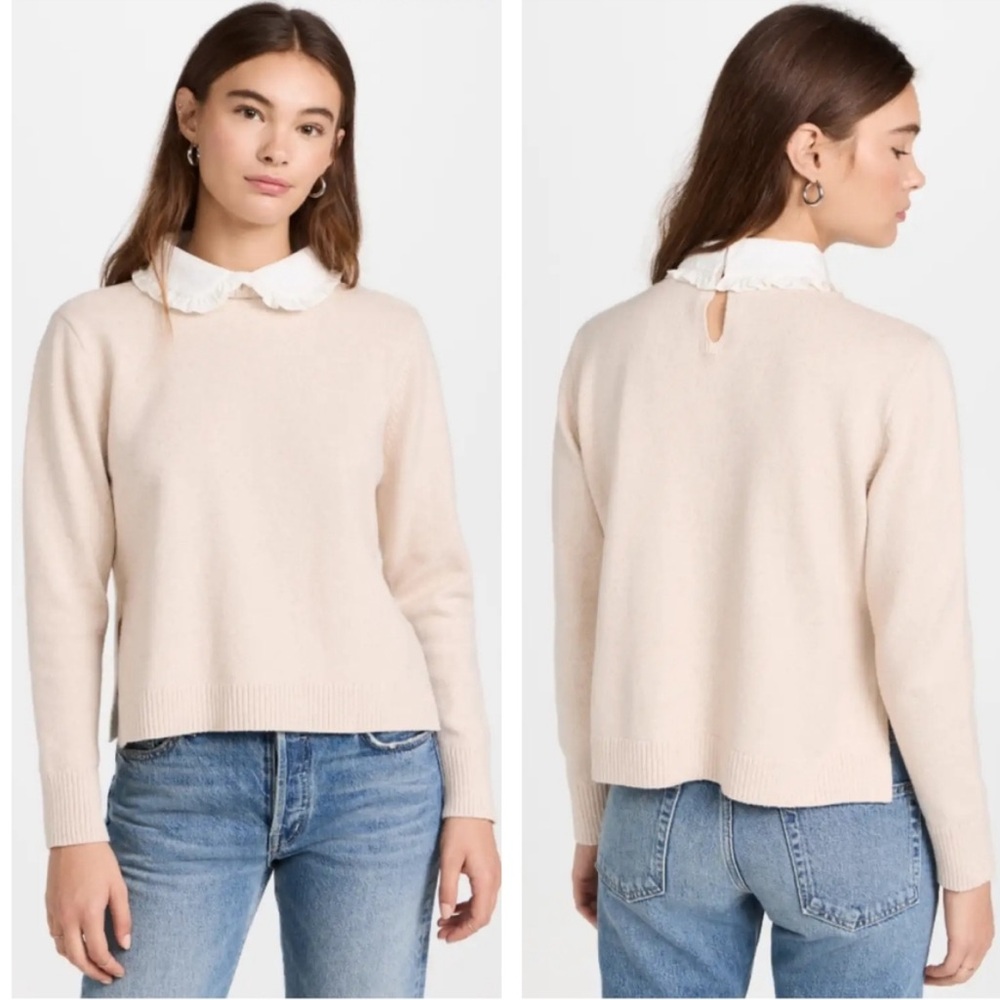 Club Monaco Ruffle Collar Sweater Gray - Picture 1 of 8